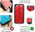 TOOVREN iPhone SE Case 2020/2022 Phone Lanyard Neck Strap for iPhone 8 Case with Card Holder iPhone 7 Wallet Case with Kickstand Leather PU Card Holder Wallet Adjustable Phone Necklace Red